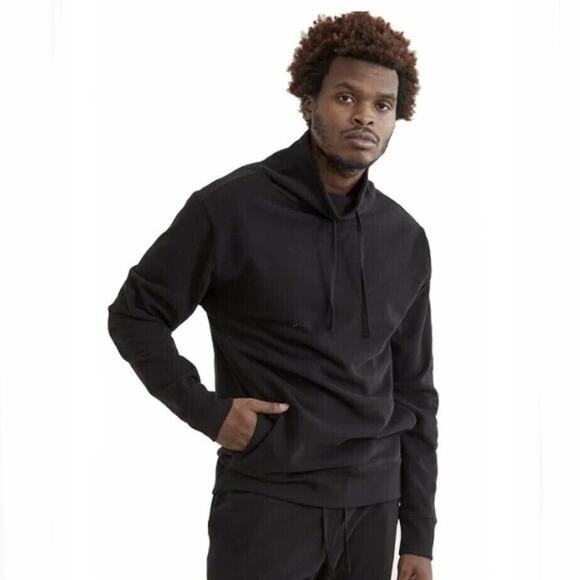 Goodlife NWT Men's Sueded Fleece Funnel Neck Pullover Sweatshirt Black Size M - Picture 3 of 6